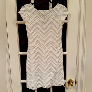 WHBM White Sequin Mini Dress - Size XS